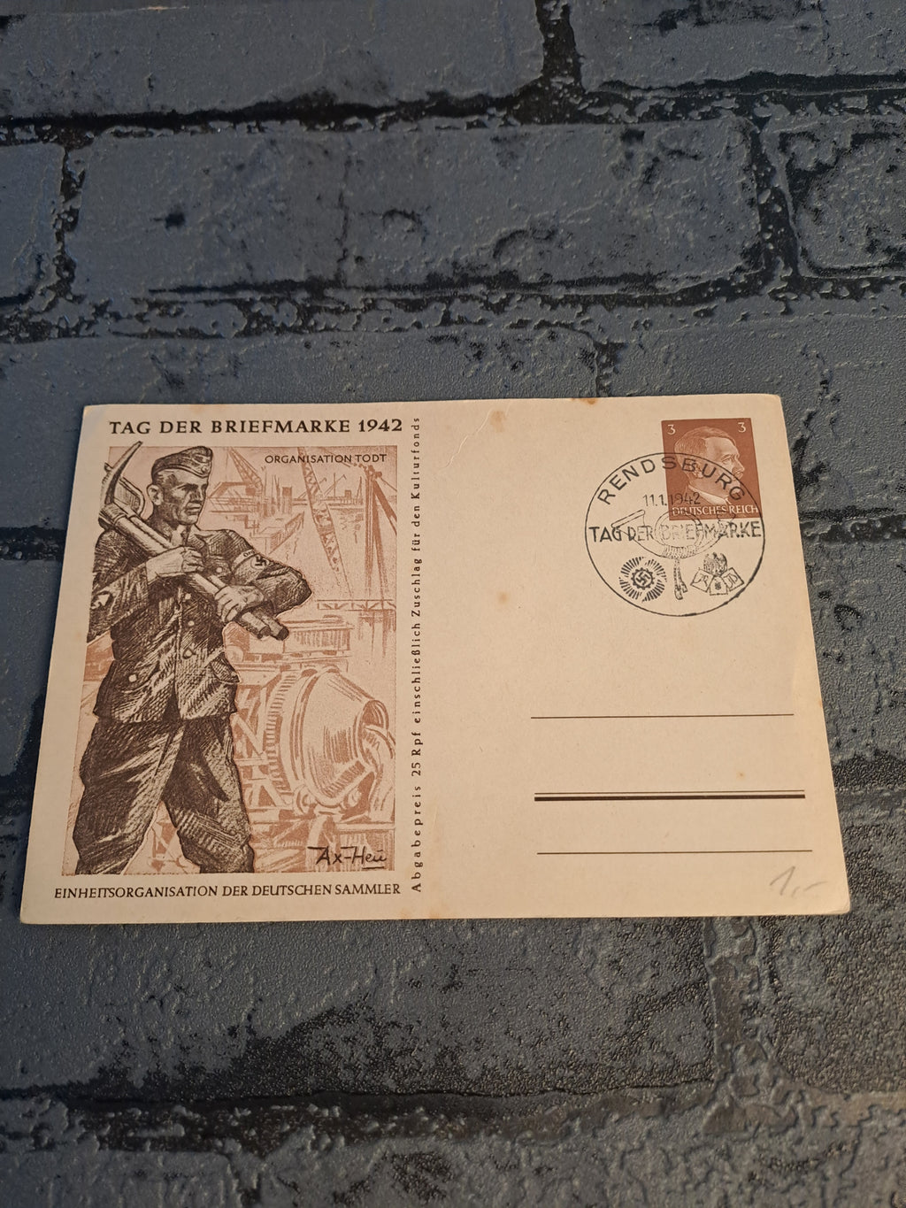 WWII Postcard Day of the Stamp 1942