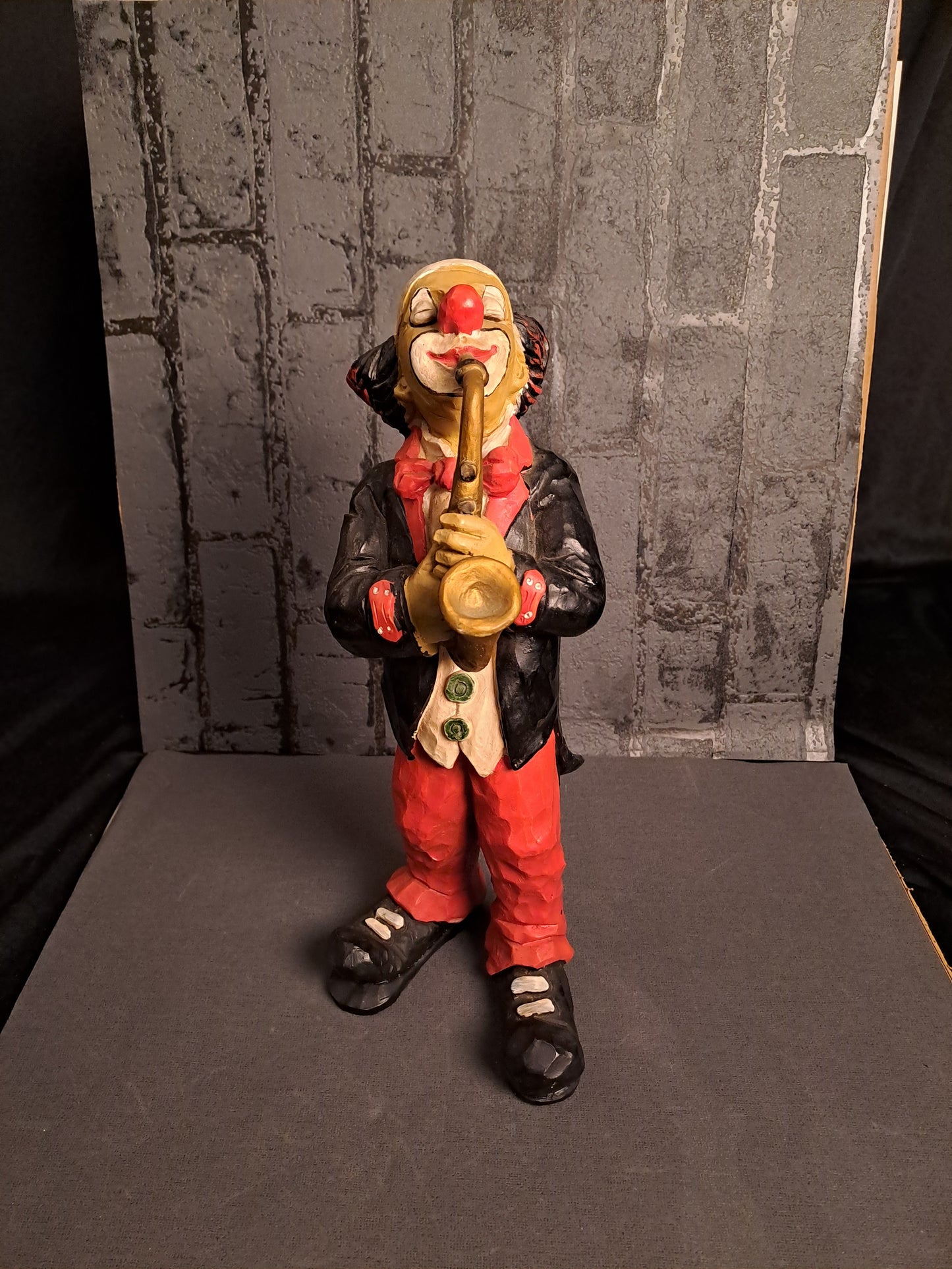Large Vintage Clown with Saxophone / Stor Vintage Klovn med Saxofon