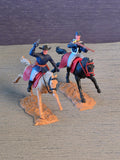 Timpo Toys U.S. Kavaleri 2 Soldater på Hest / Timpo Toys U.S. Cavalry 2 Soldiers on Horse