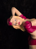 Vintage Pin Up Figur med Amerikansk Flag