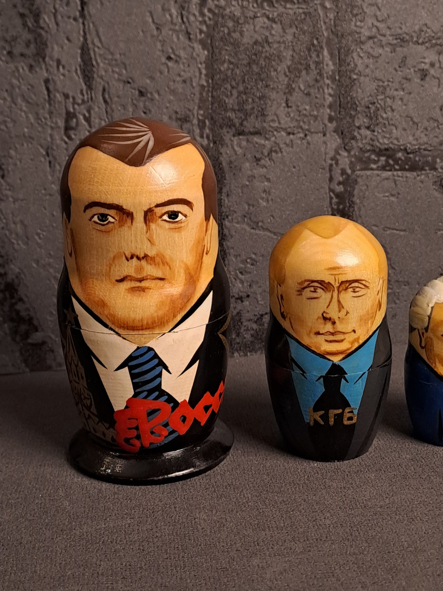 Vintage Matrjojska Dolls Russian Presidents / Vintage Matrjojska Dukker Russiske Præsidenter