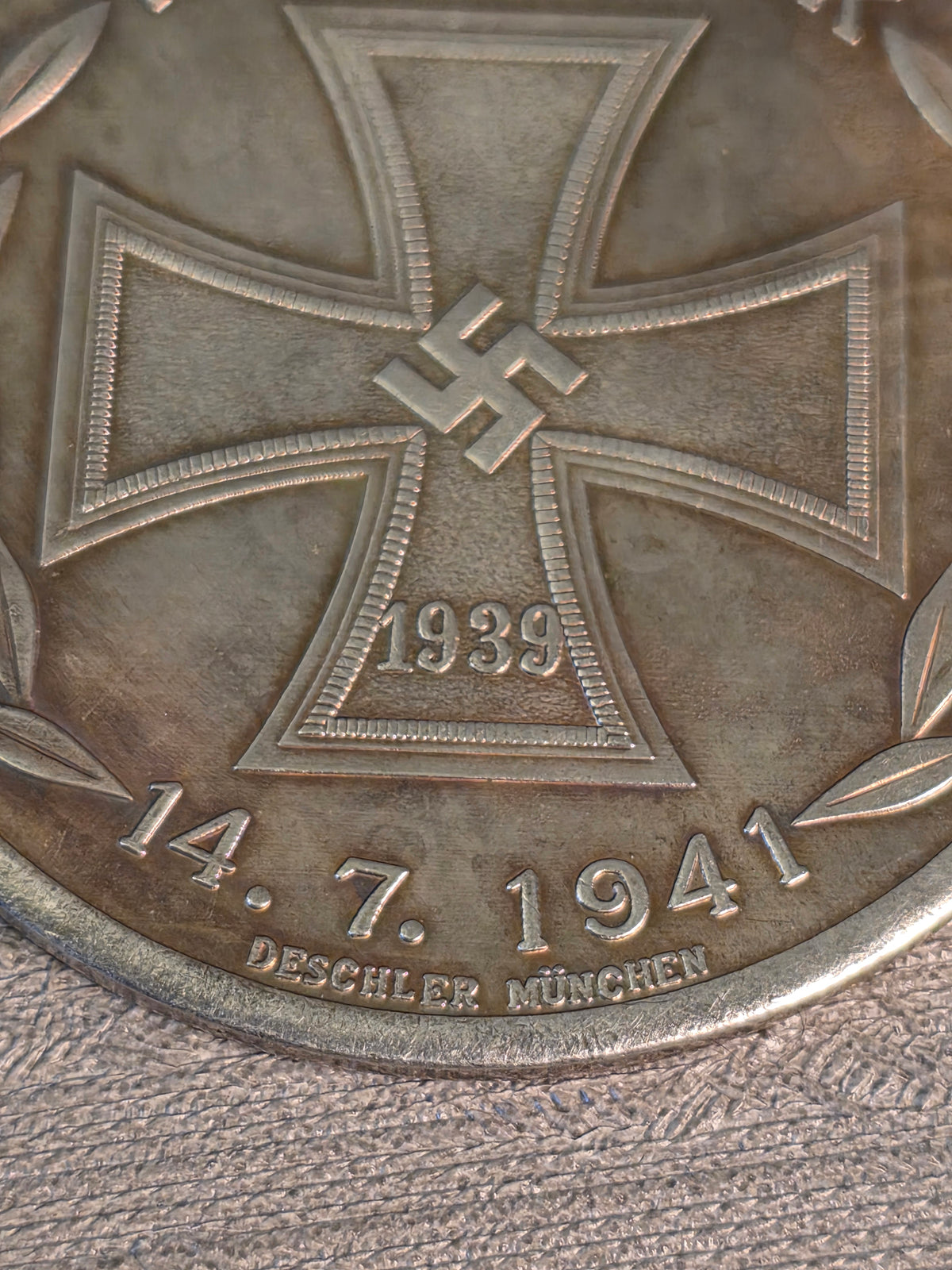 WW2 Tysk Erindringsmedalje Propoiszk Ostfront 1941 (Cupal Variant) / WW2 German Commemorative Medal Propoiszk Ostfront 1941 (Cupal Variant)