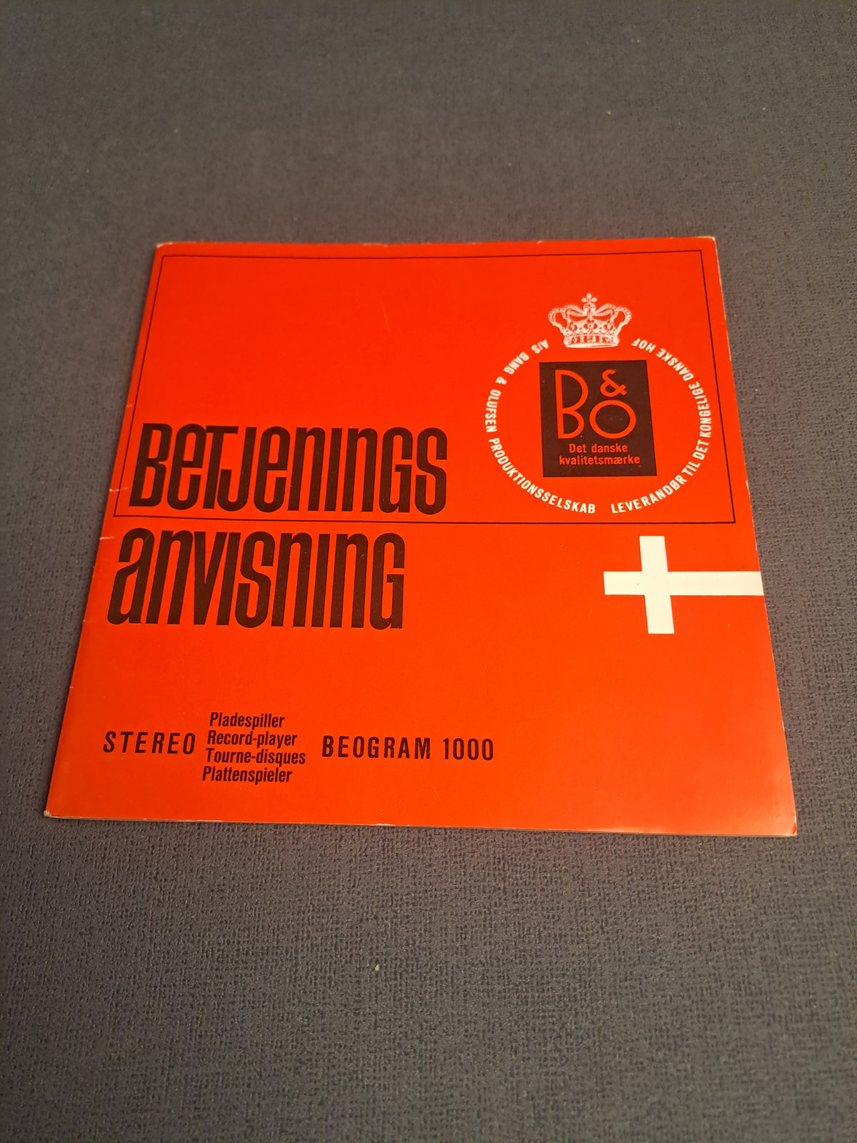 B&O Manual Beogram 1000 and Product Book 1967
