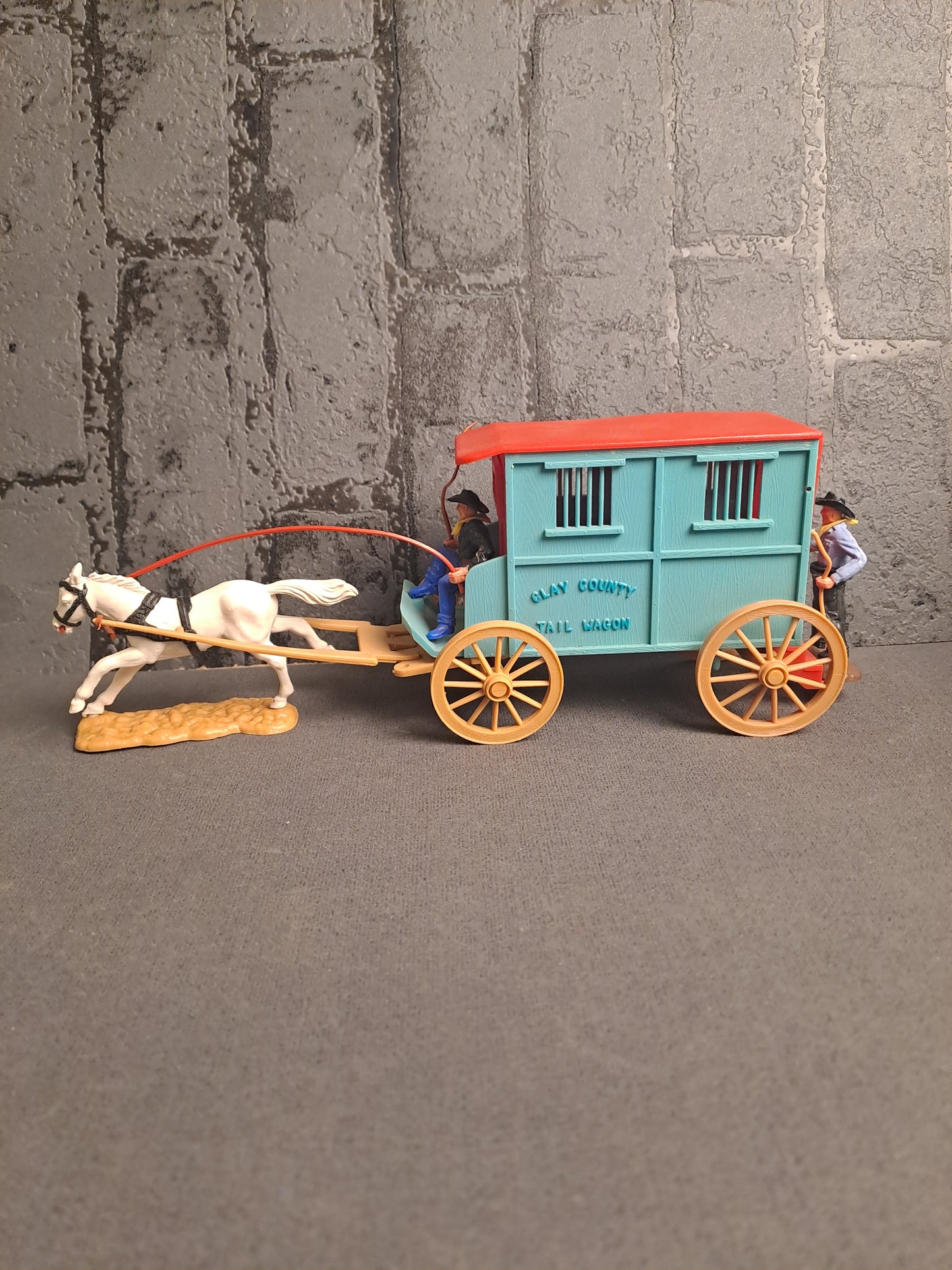 Timpo Toys Clay County Jail Wagon / Timpo Toys Clay County Fængselsvogn