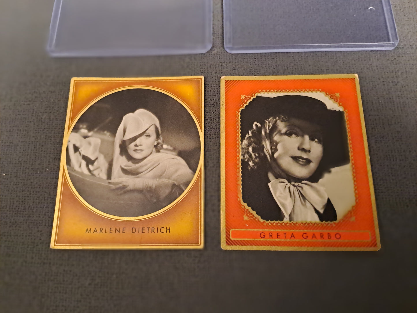 1937 Marlene Dietrich and Greta Garbo Cigarette Cards