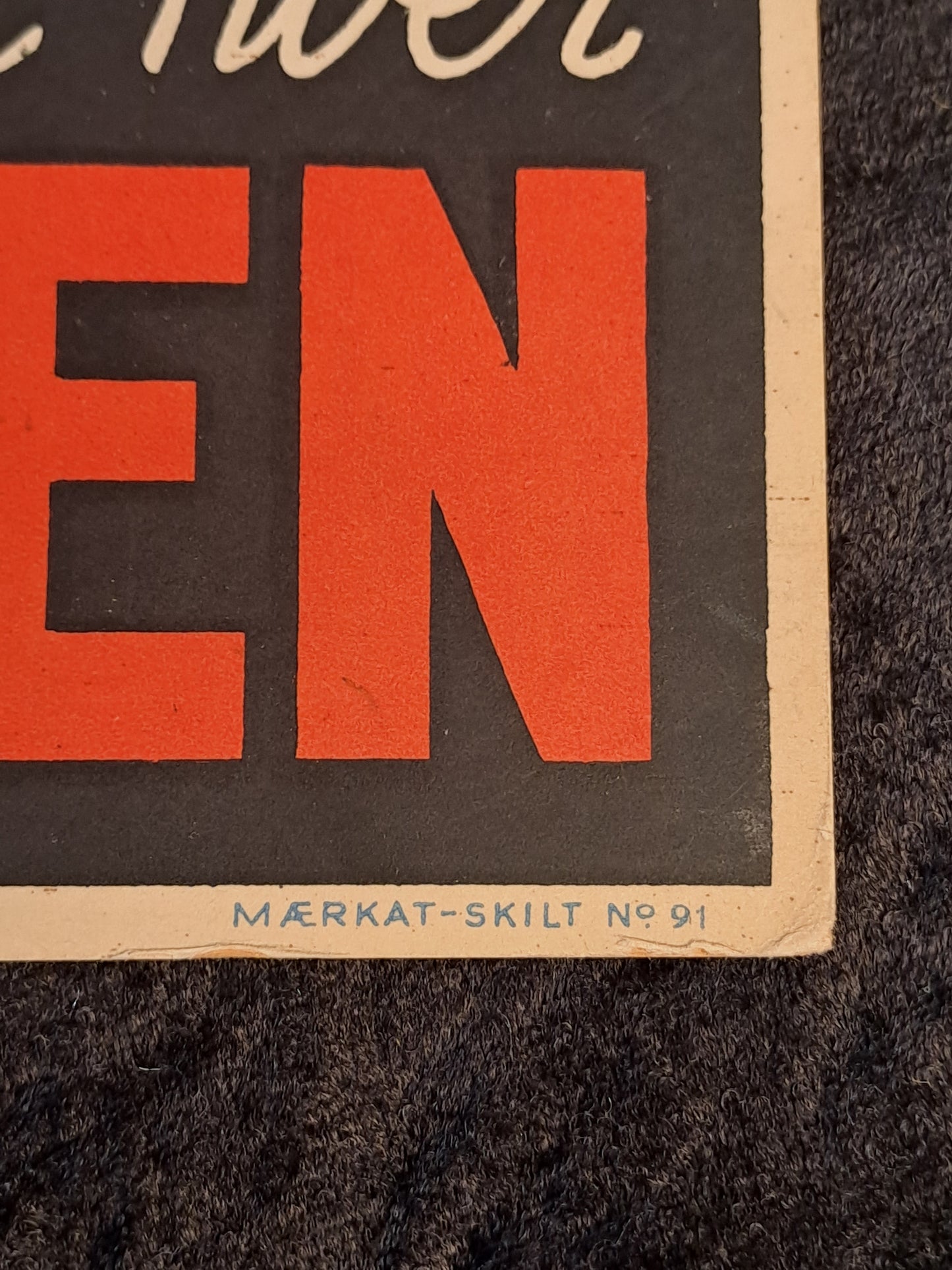 Originalt Mærkatskilt No 91 Andersen & Bruun "Telefunken"
