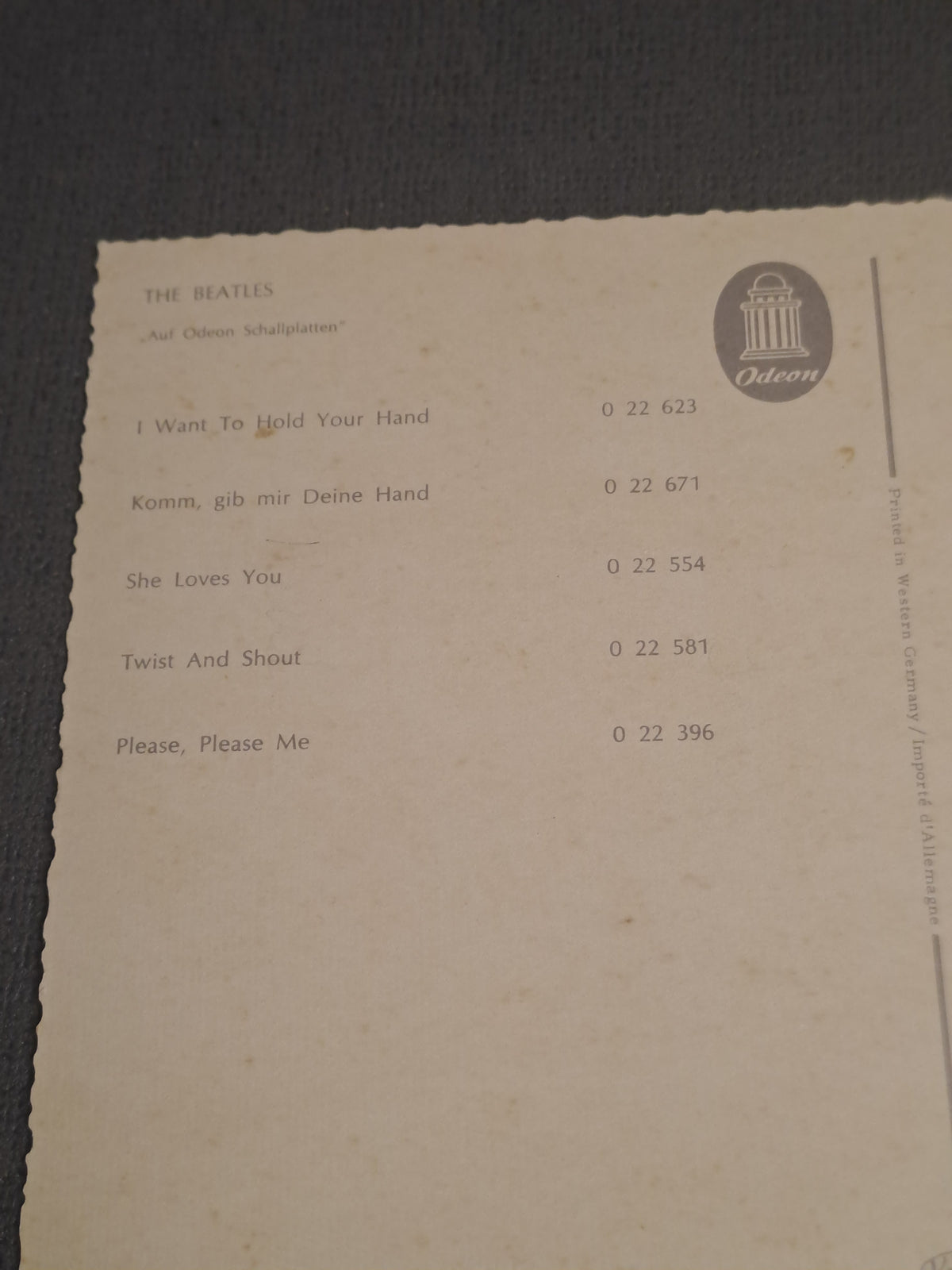 The Beatles Postcard Odeon 1963/64