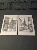 Randers Holy Ghost House Houmeden 2x postcards by Poul Schou 1970s