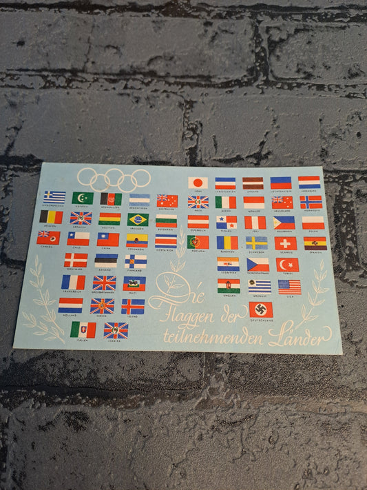 WW2 Postcard Die Flaggen Der Teilnehmenden Lander