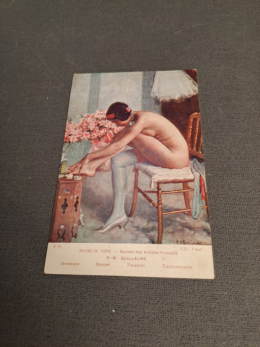 Antique French Postcard / Antik Fransk Postkort