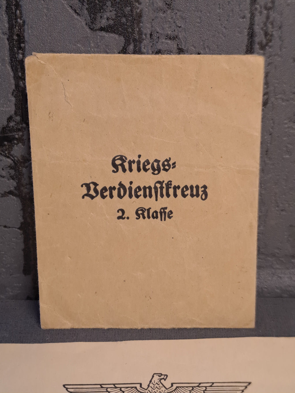 WW2 Kriegsverdienstkreuz 2. Klasse with Envelope and Document / WW2 Krigsfortjenestesmedalje 2. Klasse med Konvolut og Tildelingsbevis