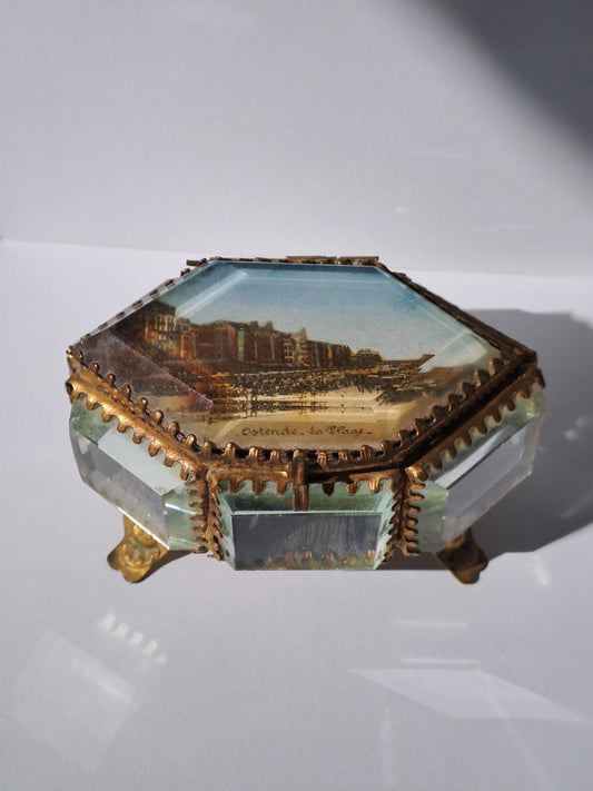 French Antique Ormolu Jewelry Box / Antik Fransk Ormolu Smykkeskrin