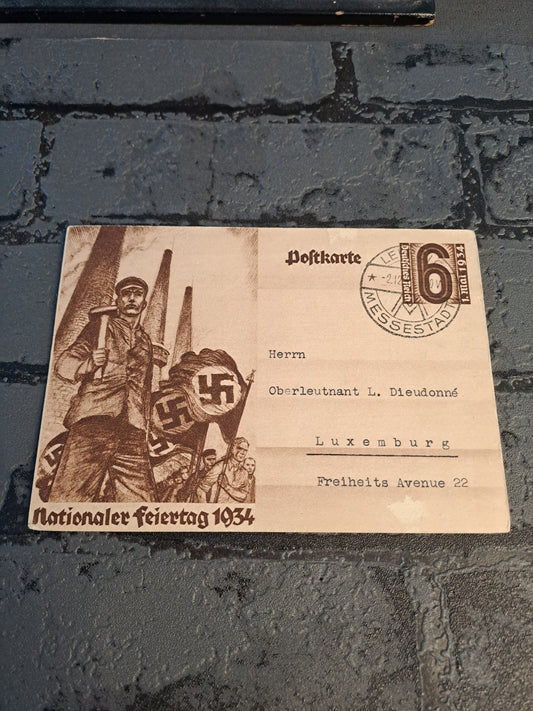 WW2 Postcard Nationaler Feiertag 1934