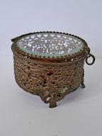 French Antique Ormolu Filigree Jewelry box / Fransk Antik Ormolu Filigran Smykkeskrin