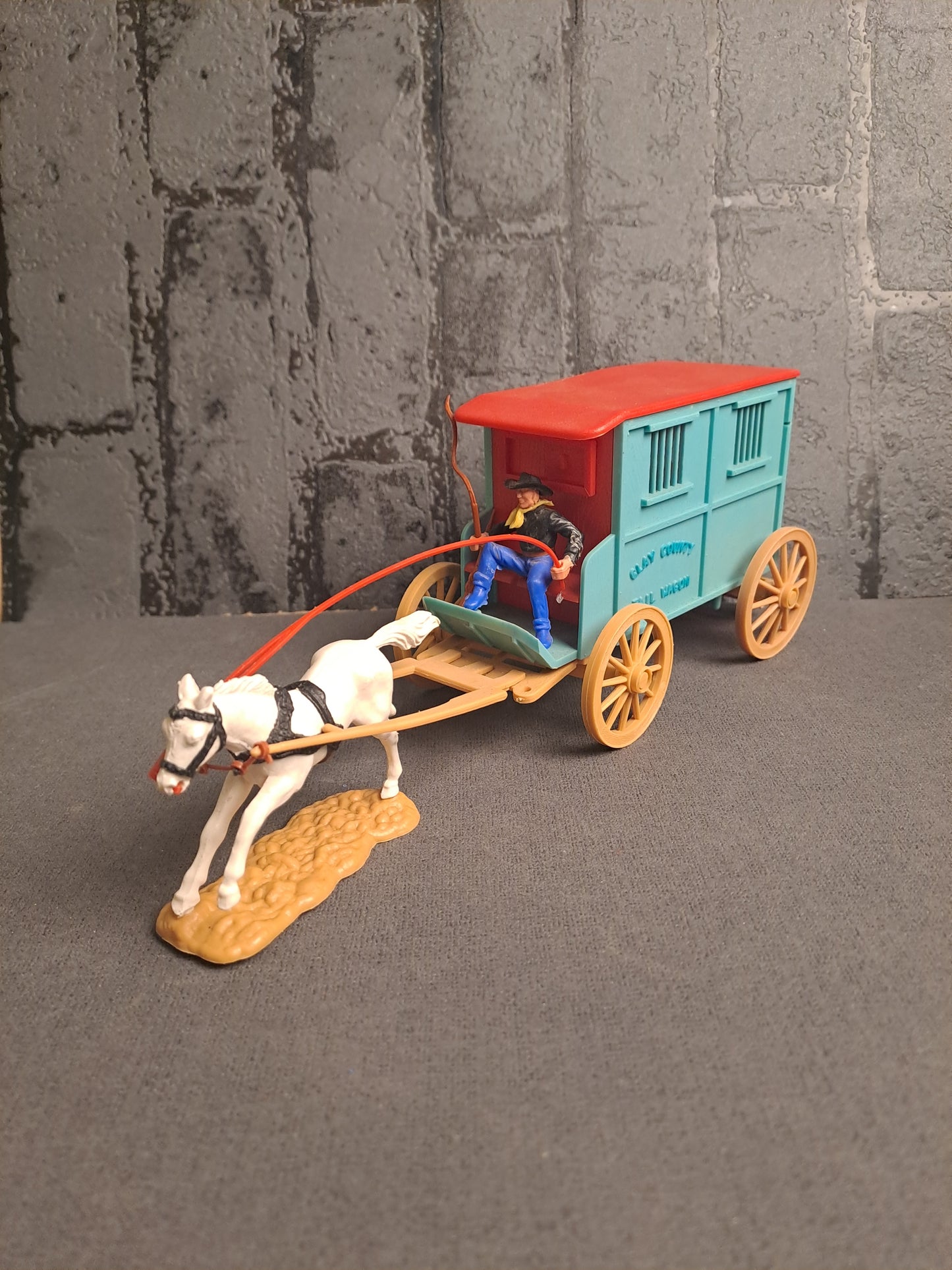 Timpo Toys Clay County Jail Wagon / Timpo Toys Clay County Fængselsvogn