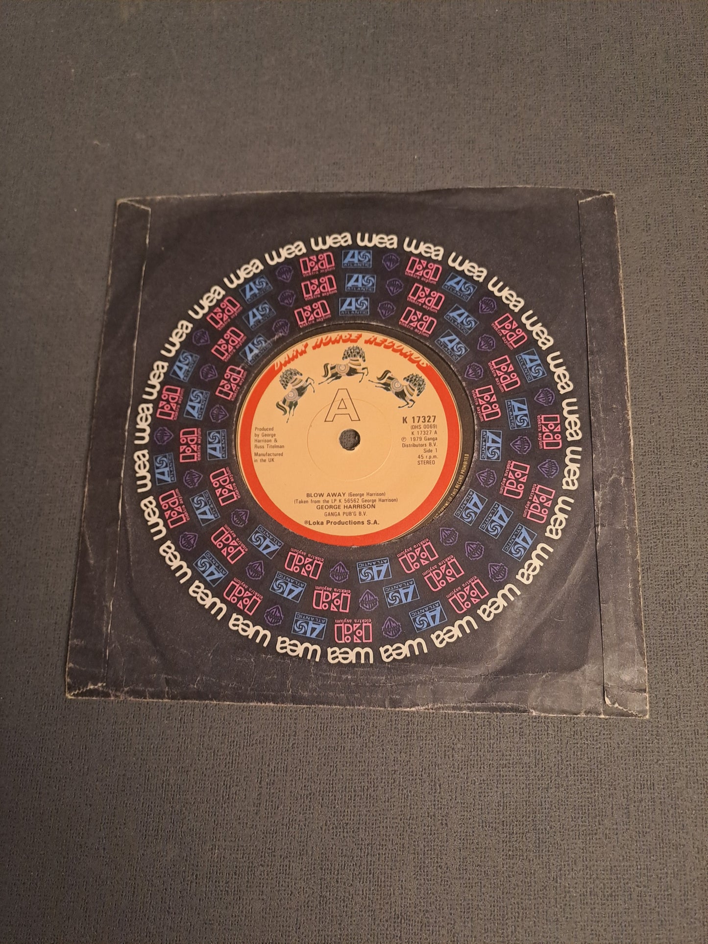 45 rpm George Harrison Bliw Away/Soft Touch 1979