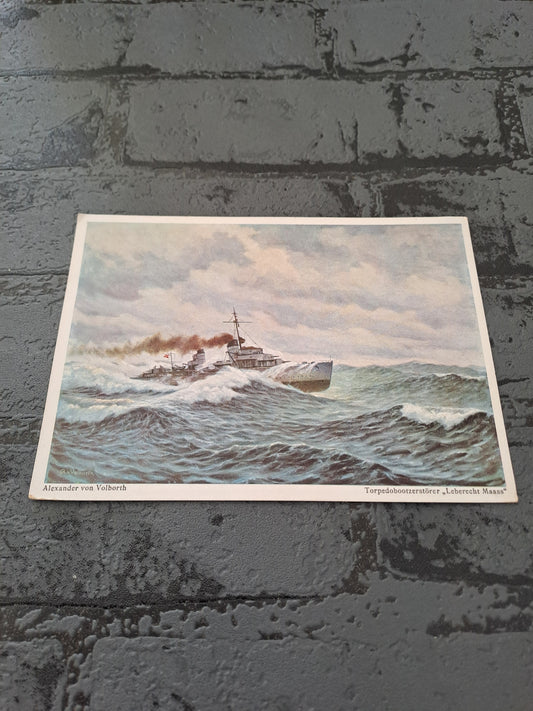 WW2 Postcard Torpedoboottzerstorer