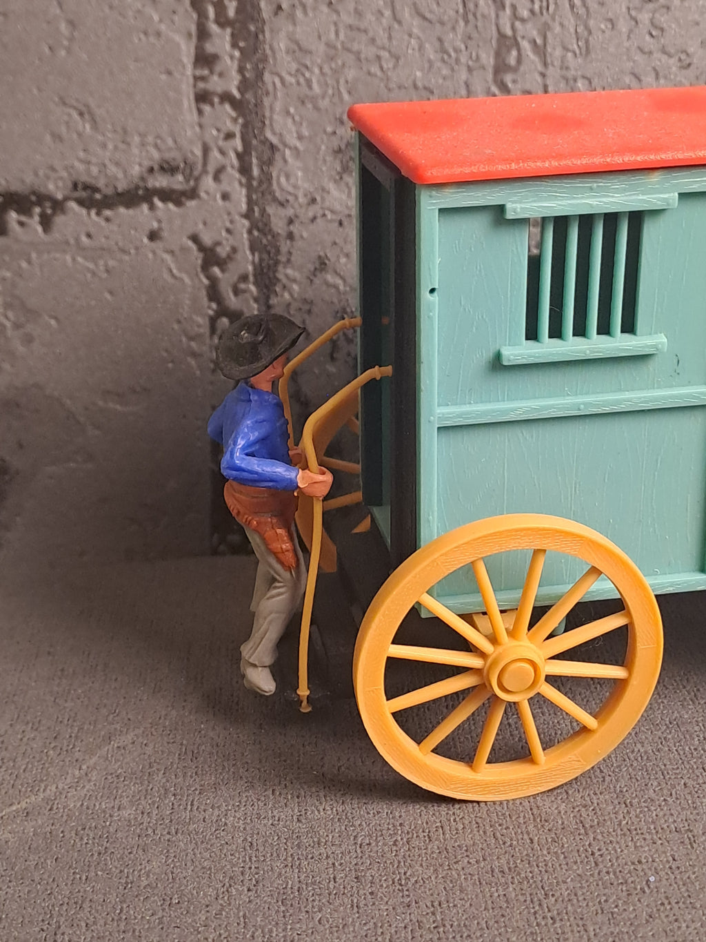 Timpo Toys Clay County Jail Wagon / Timpo Toys Clay County Fængselsvogn