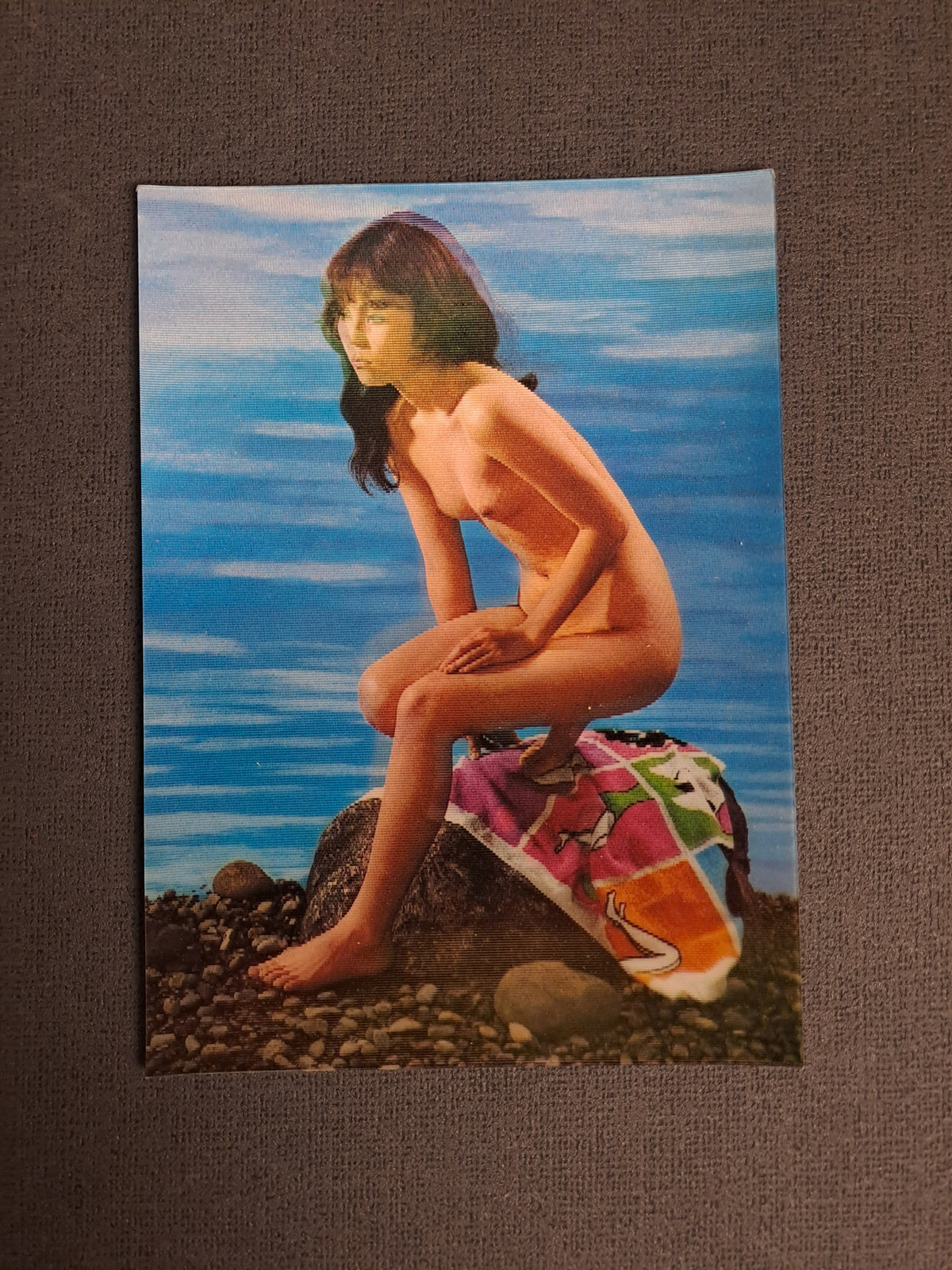Vintage Erotic Postcard with Lenticular Effect