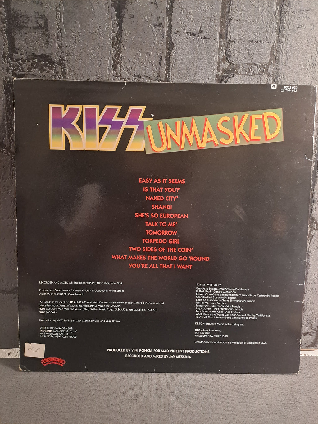 Kiss Unmasked 1980