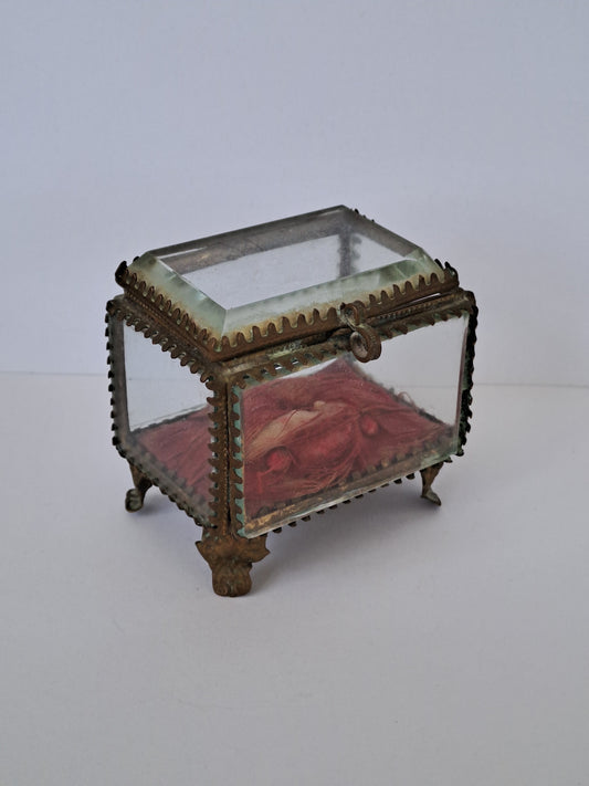 French Antique Ormolu Jewelry Box /Fransk Antik Ormolu Smykkeskrin