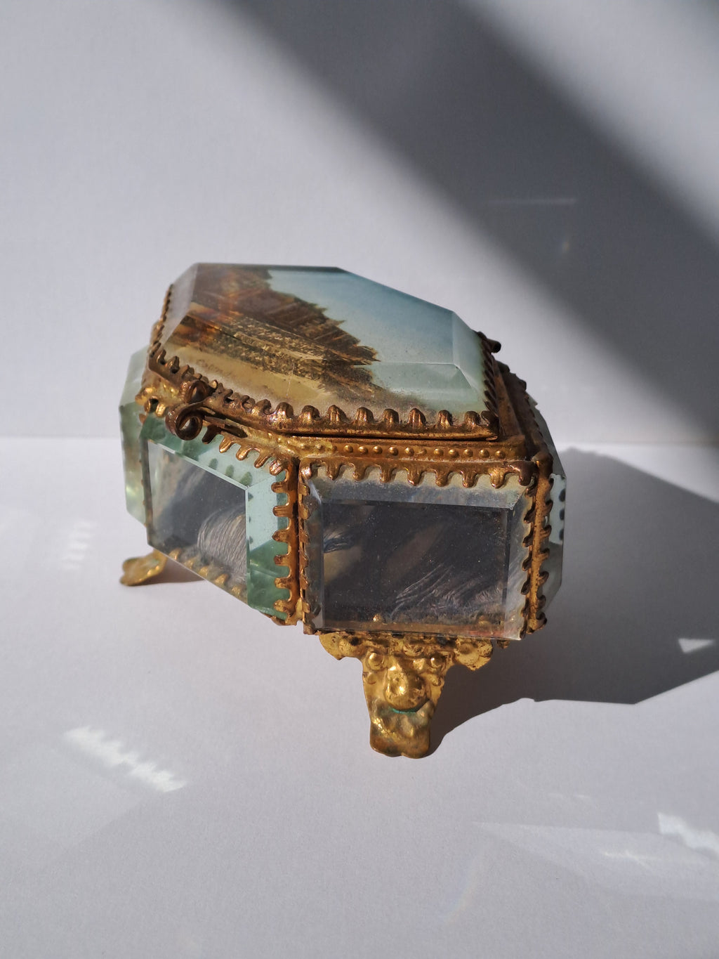 French Antique Ormolu Jewelry Box / Antik Fransk Ormolu Smykkeskrin