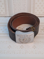 WW2 Leather Belt with Waffen SS Buckle / WW2 Læderbælte med Waffen SS Bæltespænde