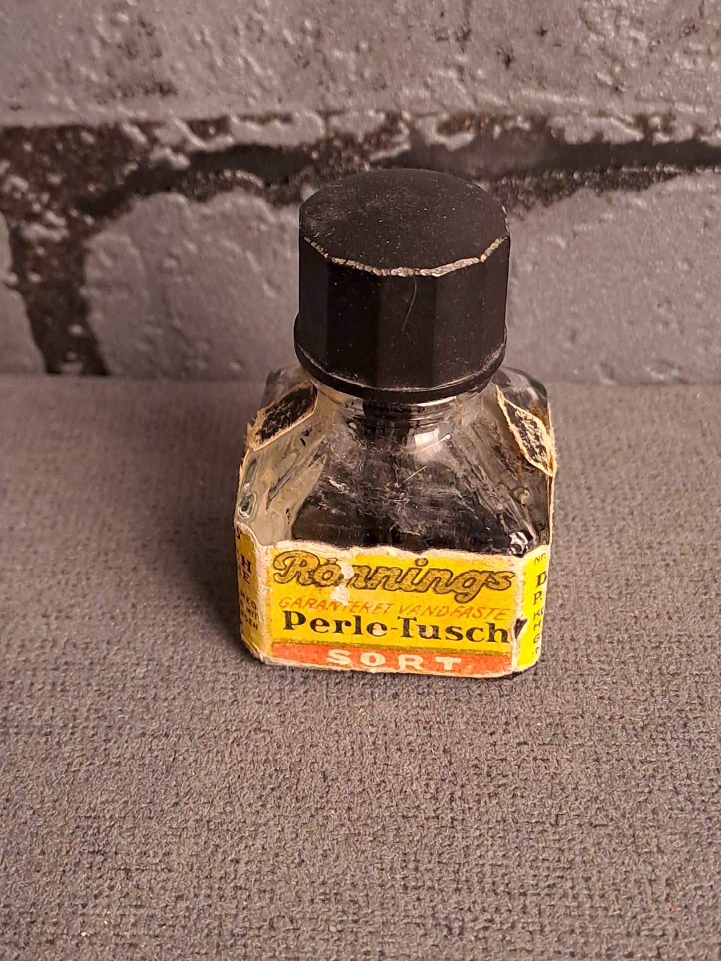 Vintage Ink Glass Bottle 1940's / Vintage Blækflaske i Glas 1940'erne