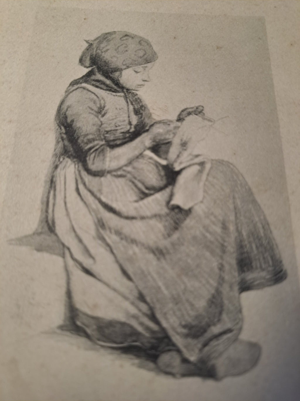 Lykønskningskort 1900/10 Radering af Carl Bloch(?)