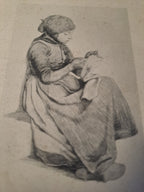 Lykønskningskort 1900/10 Radering af Carl Bloch(?)