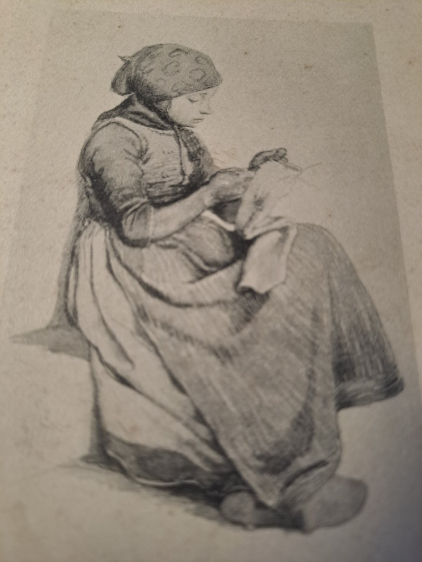 Lykønskningskort 1900/10 Radering af Carl Bloch(?)