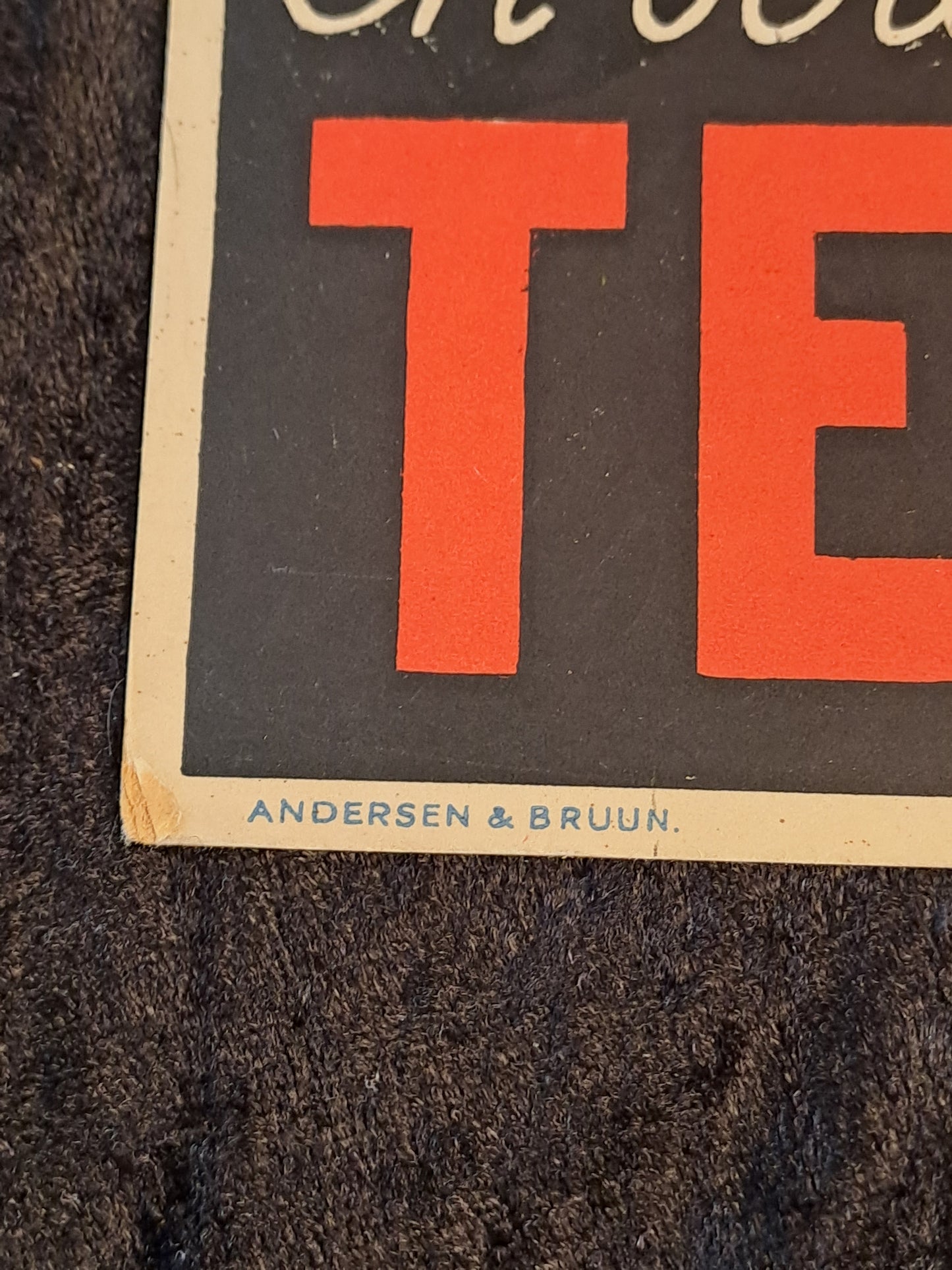 Originalt Mærkatskilt No 91 Andersen & Bruun "Telefunken"