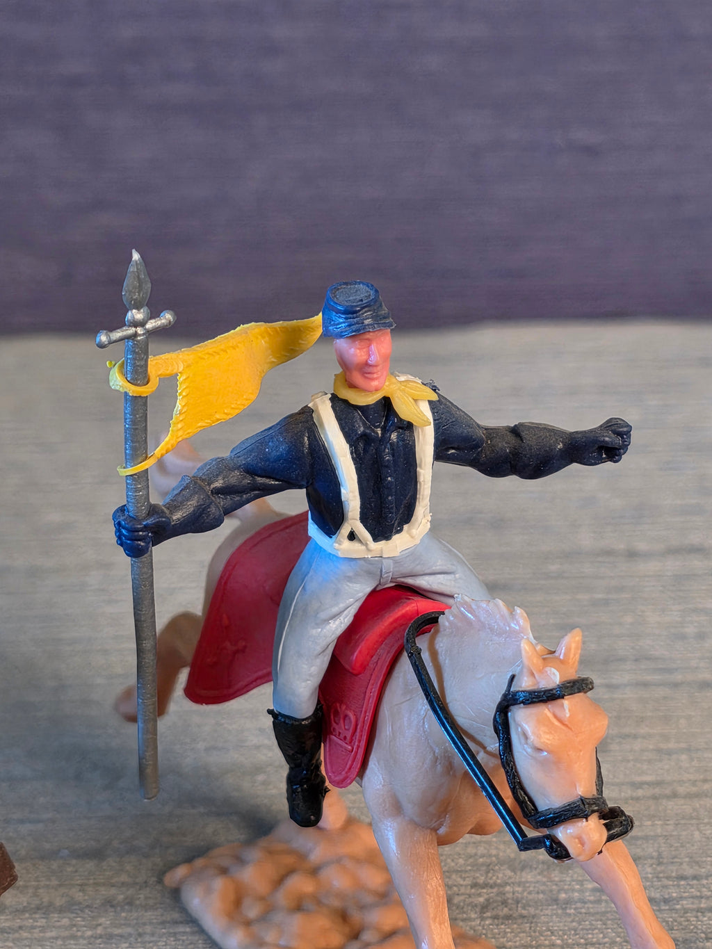 Timpo Toys U.S. Kavaleri 2 Soldater på Hest / Timpo Toys U.S. Cavalry 2 Soldiers on Horse