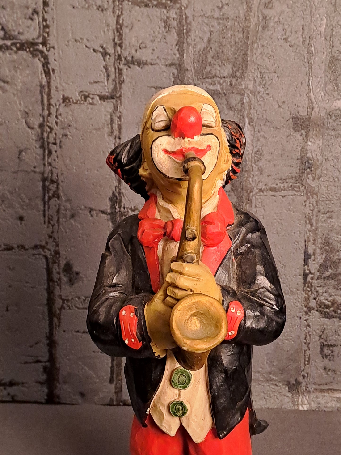 Large Vintage Clown with Saxophone / Stor Vintage Klovn med Saxofon