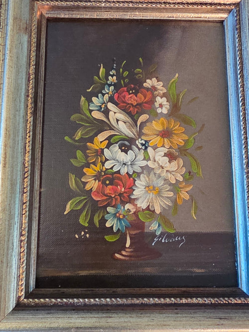Lille Maleri med Blomstermotiv