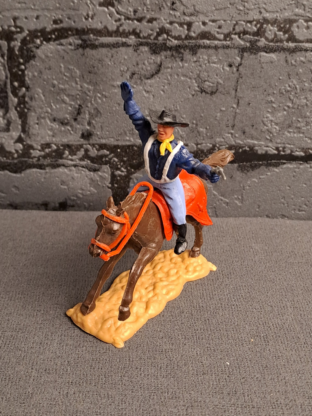 Timpo Toys U.S Cavalry Soldier on Horse / Timpo Toys U.S Kavaleri Soldat på Hest