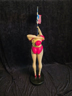 Vintage Pin Up Figur med Amerikansk Flag
