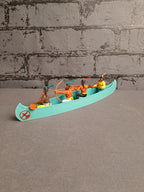 Timpo Toys Indians in Canoe / Timpo Toys Indianere i Kano