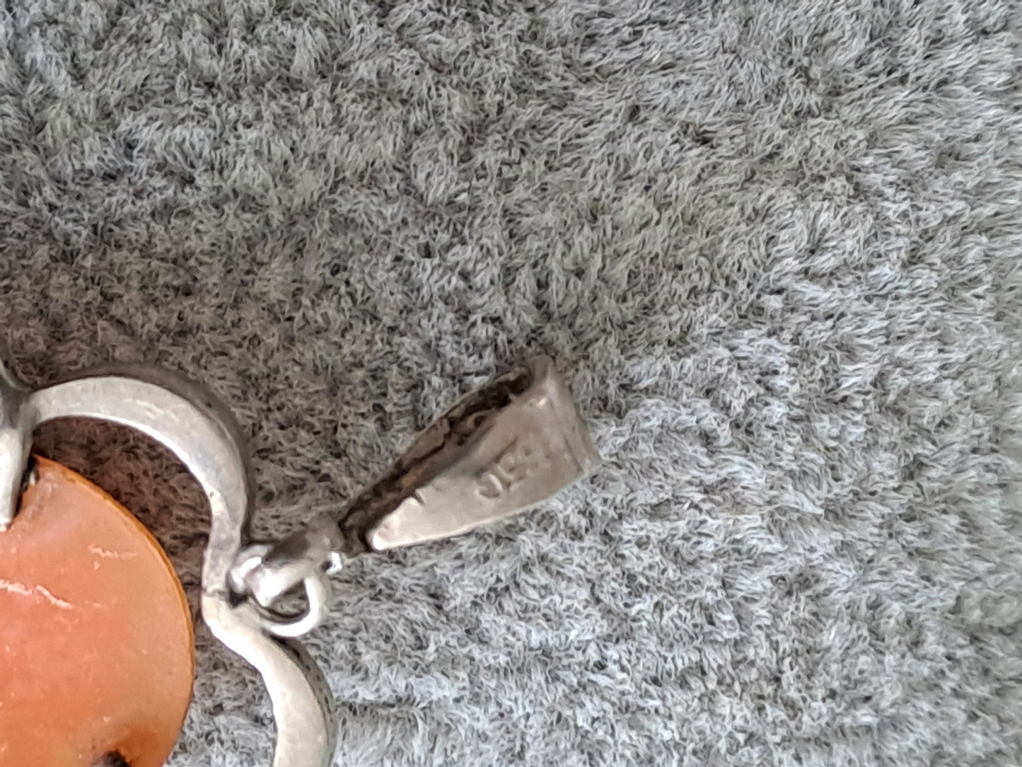 Antique 830 Silver Shell Carved Cameo Pendant