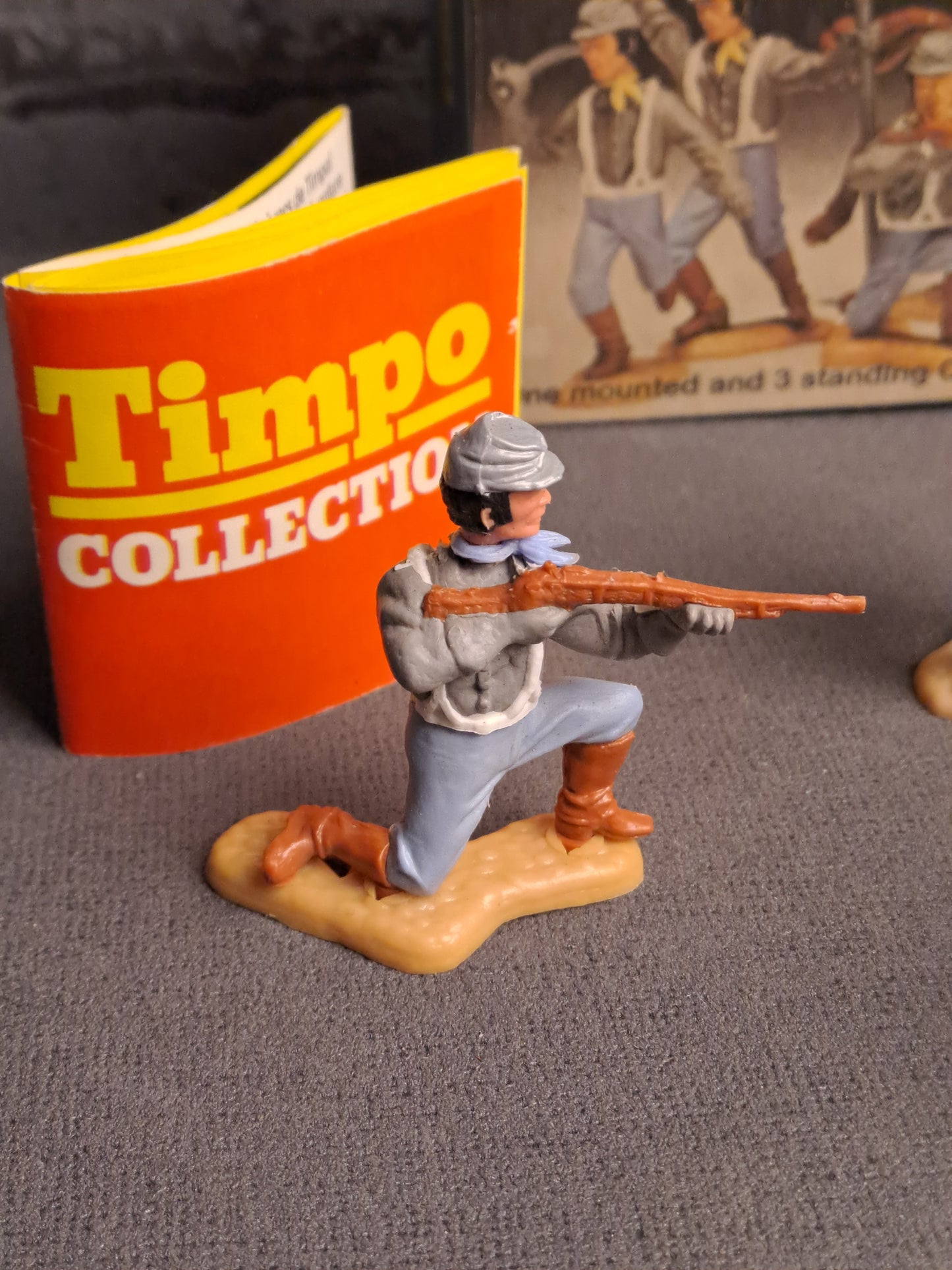 Timpo Toys Confederation Soldiers in Box / Timpo Toys Sydstats Soldater i Box