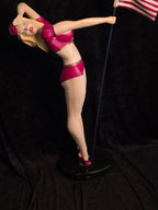 Vintage Pin Up Figur med Amerikansk Flag