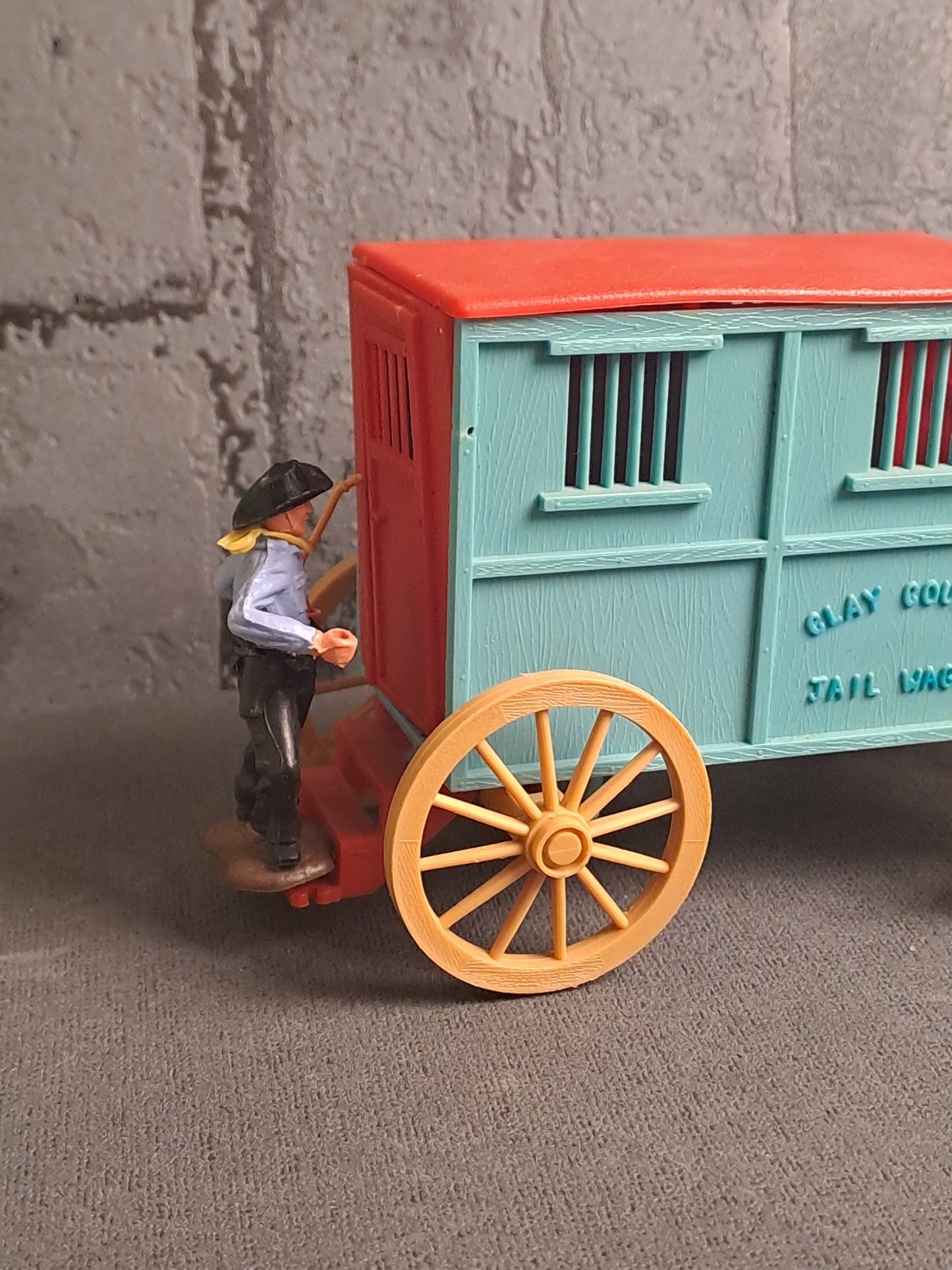 Timpo Toys Clay County Jail Wagon / Timpo Toys Clay County Fængselsvogn