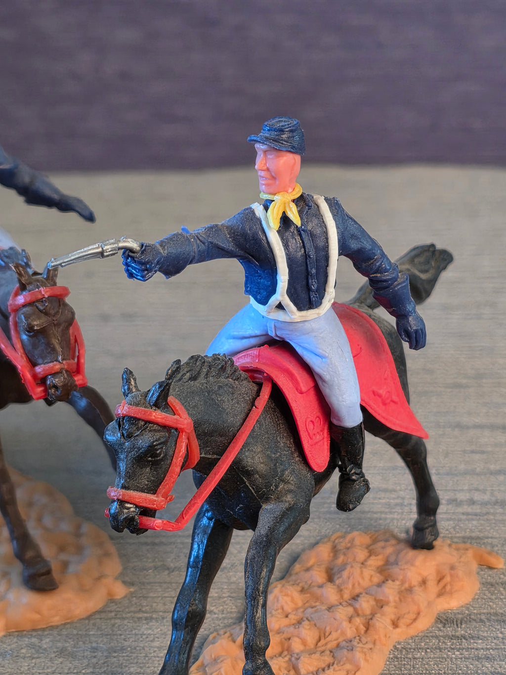 Timpo Toys U.S. Kavaleri 2 Soldater på Hest / Timpo Toys U.S. Cavalry 2 Soldiers on Horse