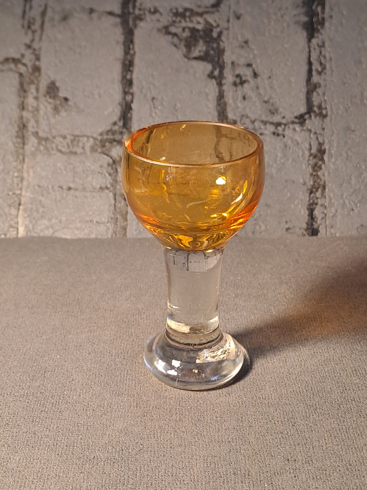 Little Shot Glass Smoked Yellow / Lille Snapseglas Røg Gul