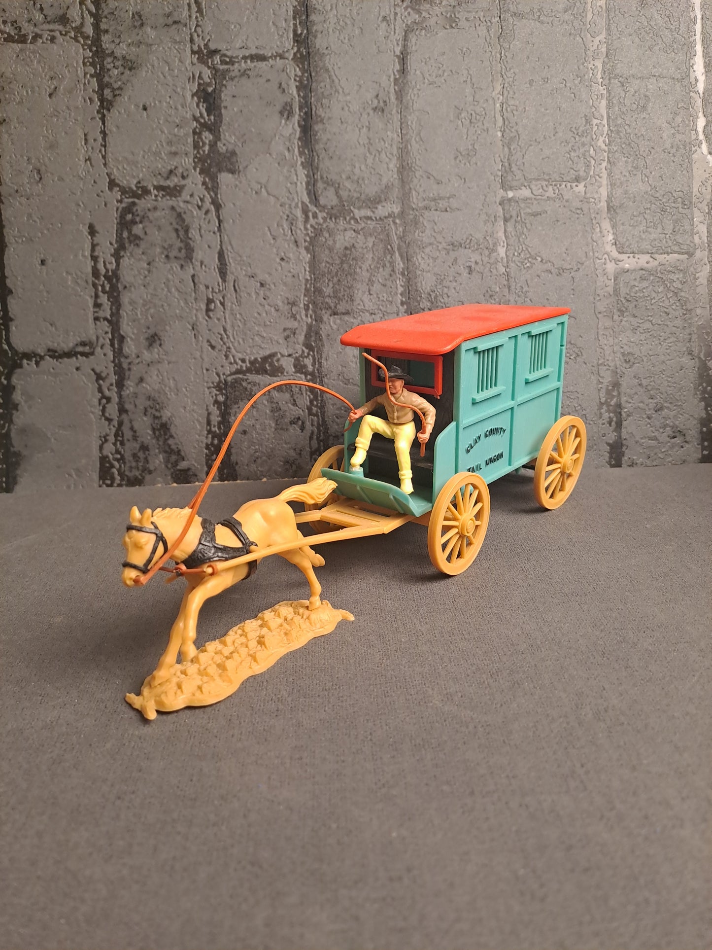 Timpo Toys Clay County Jail Wagon / Timpo Toys Clay County Fængselsvogn