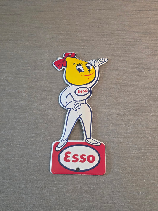 Esso Emalje Skilt Mrs. Drip /Esso Enamel Sign Mrs. Drip
