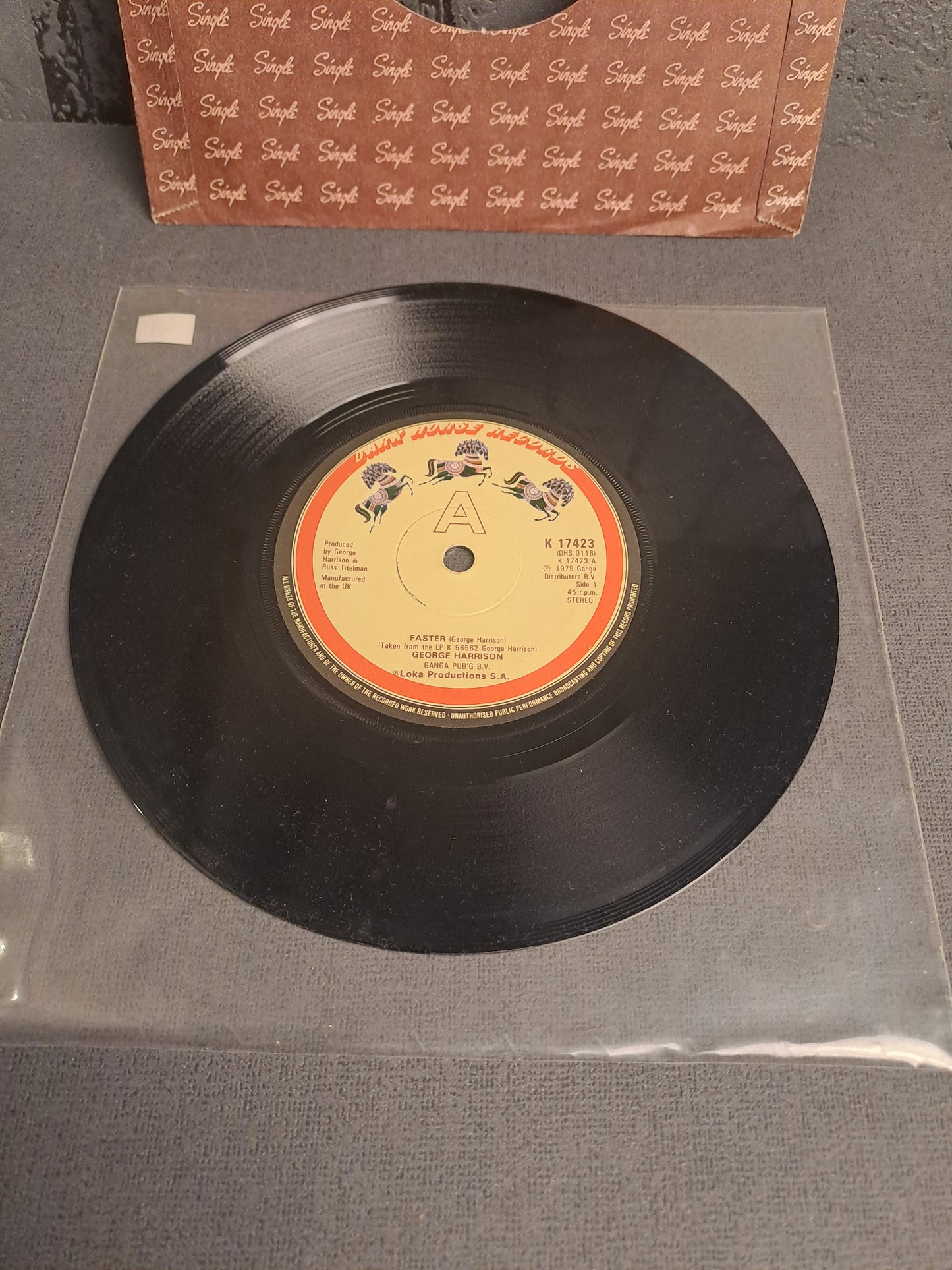 45 rpm George Harrison Faster/Your love is Forever