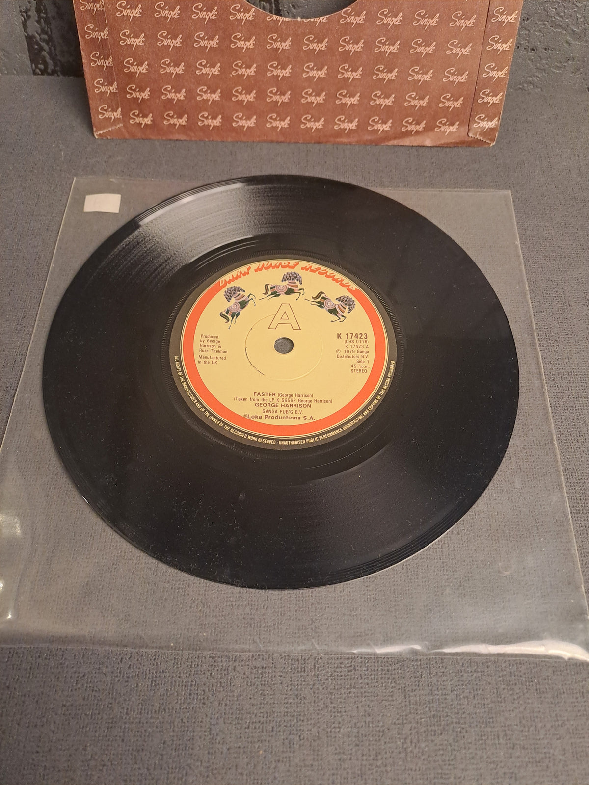 45 rpm George Harrison Faster/Your Love Is Forever
