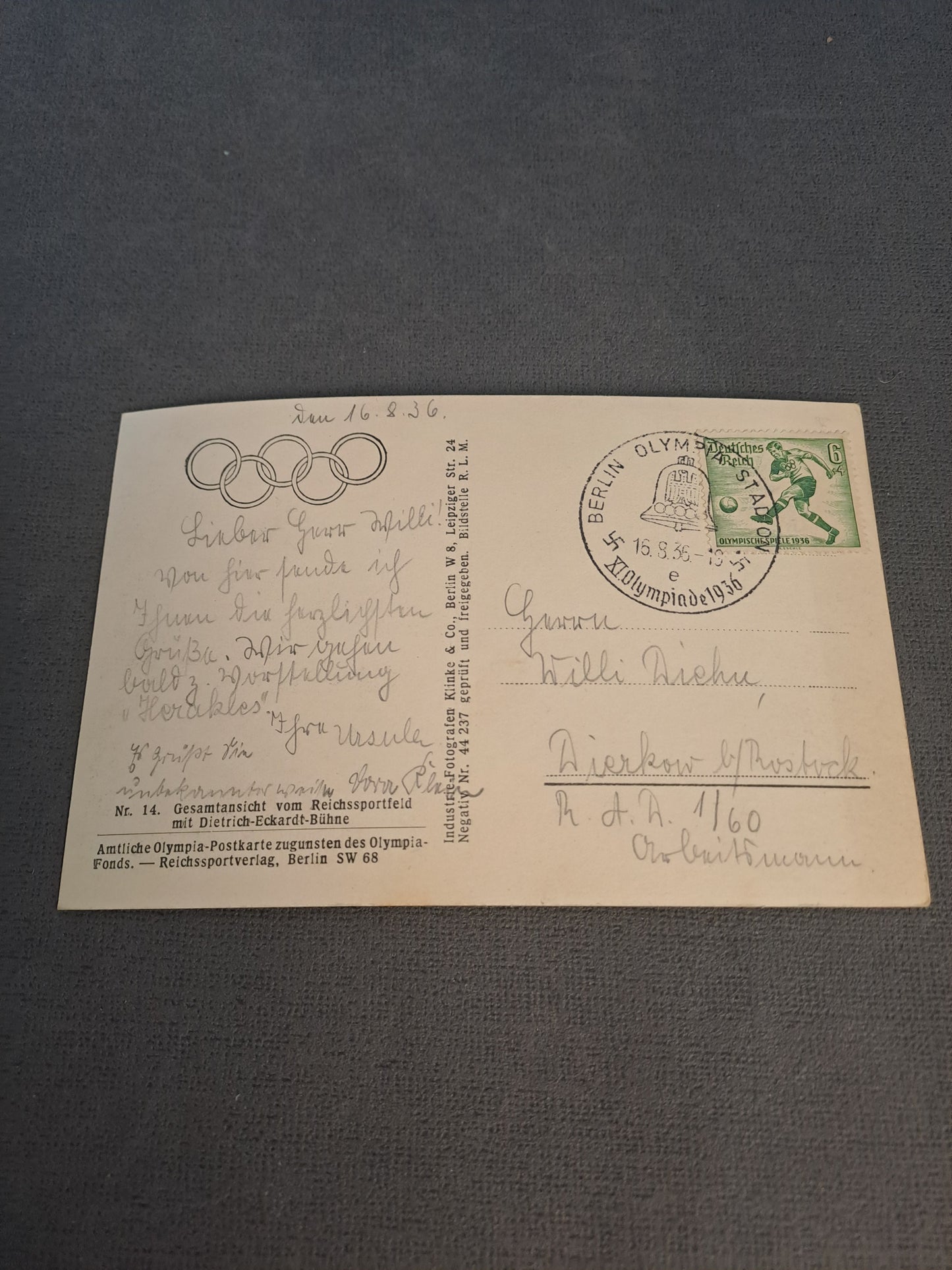 WW2 Postcard Olympia 1936